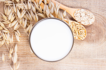 Oat milk, the concept of a vegetarian diet.