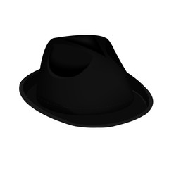 black unisex fashion hat, summer panama hat isolated vector