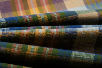 Cotton fabric in color cell. Texture line draped fabric. The structure of the fabric. Fashion....