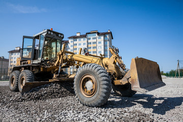 bulldozer working at the construction site