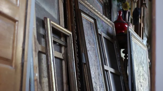 Art Room. Workspaces Studios. Vintage pictorial art. Stretched Canvas