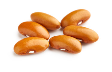 Yellow kidney bean isolated on white background. Yellow kidney bean texture background. A large bean with a subtle sweet flavor and soft texture. Beans. Proper nutrition. Vitamins. Healthy food.