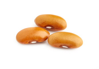 Yellow kidney bean isolated on white background. Yellow kidney bean texture background. A large bean with a subtle sweet flavor and soft texture. Beans. Proper nutrition. Vitamins. Healthy food.