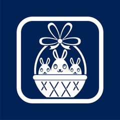 Basket with Easter egg - Illustration