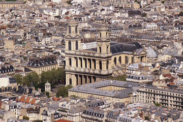 Fototapeta na wymiar Paris, vu du ciel - Eglise Saint-Sulpice