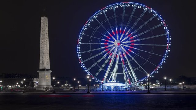 Time lapse de la grande roue du centre ville de Paris