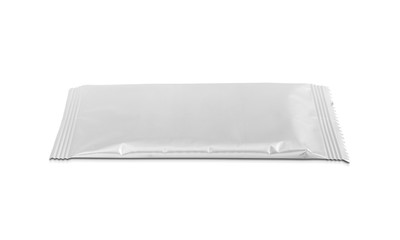 blank packaging aluminum foil pouch isolated on white background