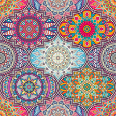 Ethnic floral seamless pattern