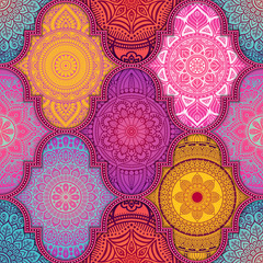 Ethnic floral seamless pattern