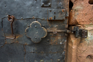 metal door, antique