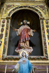 Obraz premium Holy Week in Spain, images of virgins and representations of Christ, scenes of faith in churches and temples of worship of Christendom