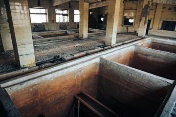 Fototapeta na wymiar Abandoned factory or storage building