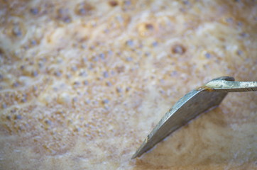 coconut sugar. Put the boiling pan with heat
