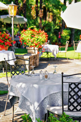 Typical restaurant terrace Ascona
