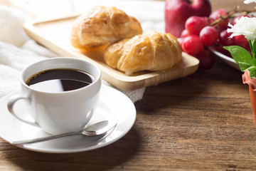 breakfast with coffee and bread