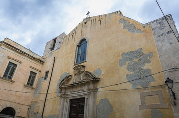 Carmine Church on Ortygia isle, Syracuse city, Sicily Island in Italy