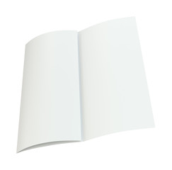 Blank folded brochure. 3d rendering on white background.