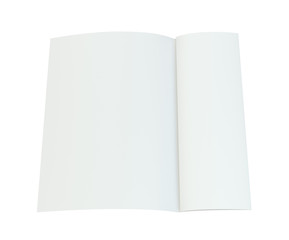 Blank folded brochure. 3d rendering on white background.