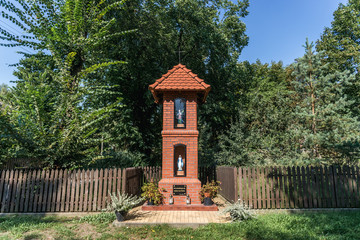 Wayside shrine in Rzepiczna village in Kujawy-Pomerania Province of Poland