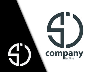 Obraz premium Initial Letter SJ SI With Linked Circle Logo
