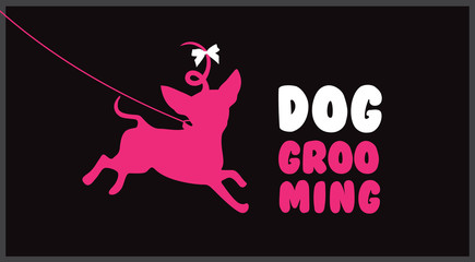 Dog grooming.Logo for dog hair salon. Dog beauty salon logo. Pet grooming salon
