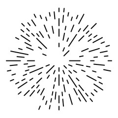 Starburst or Sunburst Abstract Design Element. Vector illustration isolated on white.