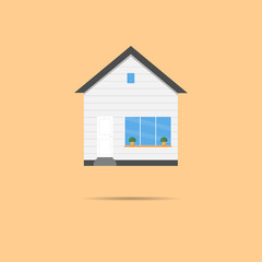 Fototapeta na wymiar Colorful house concept. House flat icon. Design your own apartment.