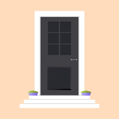 Colorful door concept. Door flat icon. Design your own apartment.