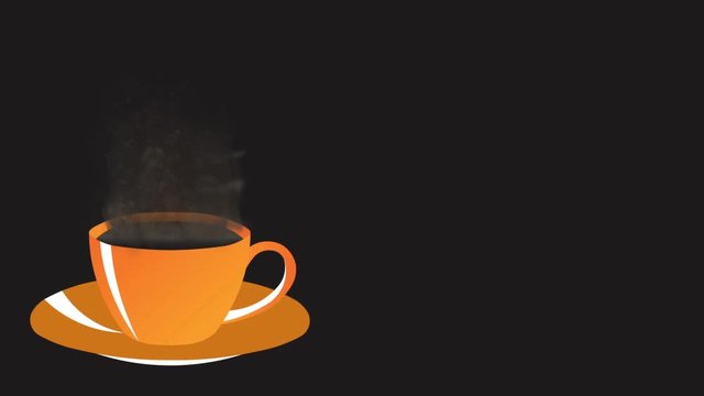 Hot Cup of Coffee. 4K HD 1080 Motion Graphic
