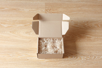 Opened cardboard gift box