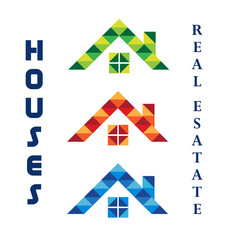 Houses set for real estate logo