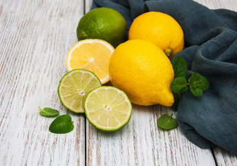 Fototapeta na wymiar Lemons and limes