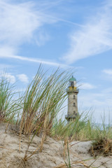 Leuchtturm am Strand von Warnemünde