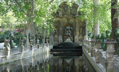Fountain in the park of Paris. France