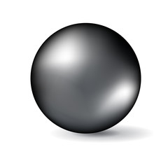 Black pearl isolated on white background. Vector illustration.