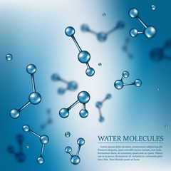 Science background with water molecules. Vector illustration.