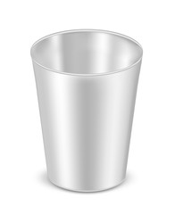 Round metal can for food, cookies and gifts. Flower vase