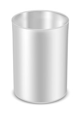 Round metal can for food, cookies and gifts. Flower vase