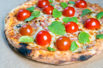 tasty pizza on a the table