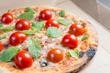 tasty pizza on a the table