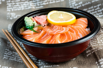 japanese food Mix Sashimi Chirashi Rice Bowl