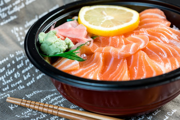 japanese food Mix Sashimi Chirashi Rice Bowl