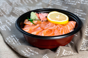 japanese food Mix Sashimi Chirashi Rice Bowl