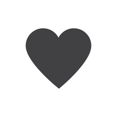 Heart icon in black on a white background. Vector illustration
