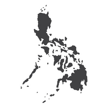 Philippines map in black on a white background. Vector illustration