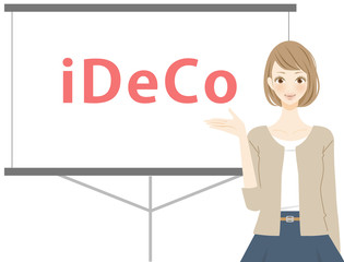 iDeCo　確定拠出年金制度を説明する女性