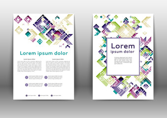 Abstract color brochure design with geometric elements