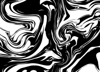 Black ink splash with swirls on white
