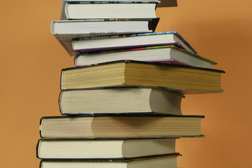 A stack of books on the table
