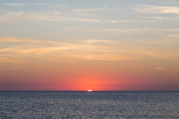blurred sunset over the ocean for backgrounds